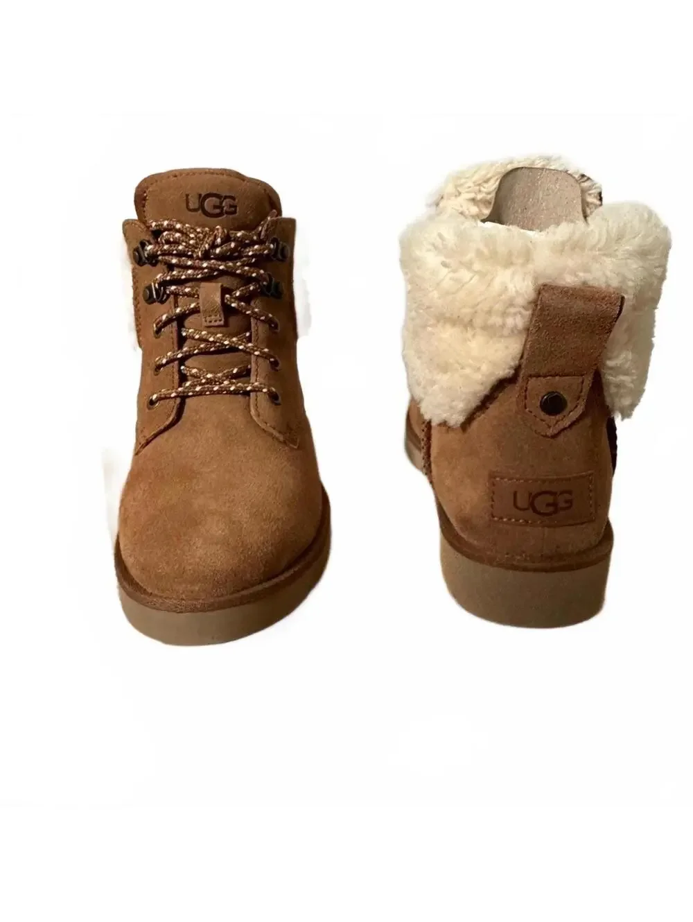 UGG Romely Heritage Lace Up Boot Leather Chestnut Womens 6 US / 37 EU NEW